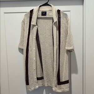 Abercrombie & Fitch Cream Knit button down top